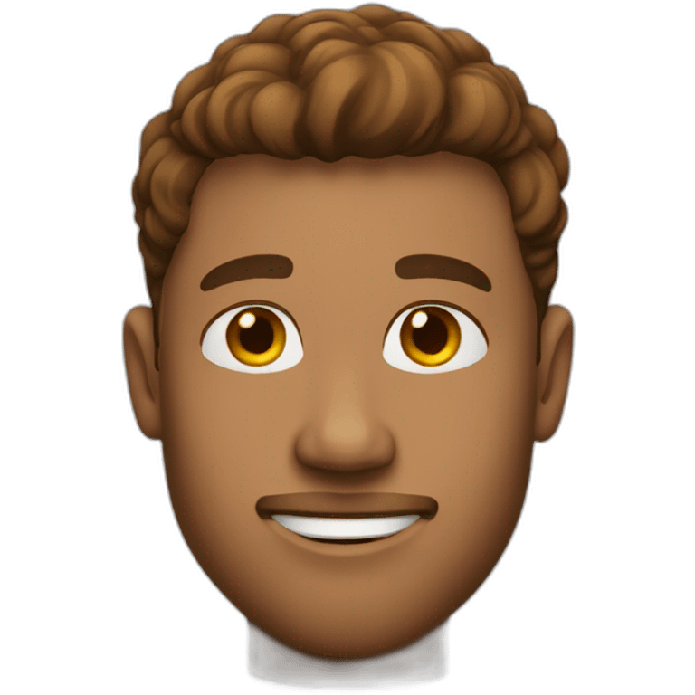 Guy with brown curry hair emoji