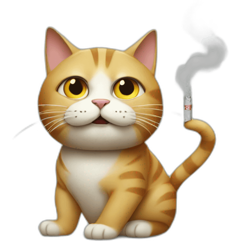 Cat qui fume une cigarette emoji