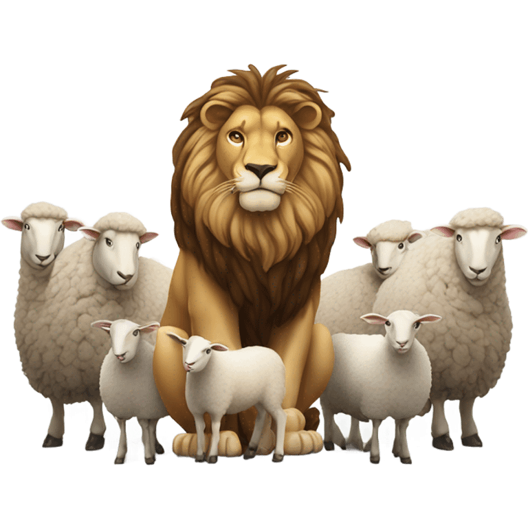 Lion among sheep  emoji