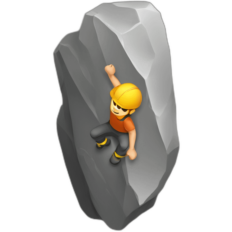 rock climber boulder no rope emoji