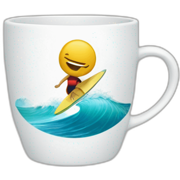 a surfer wearing cup emoji