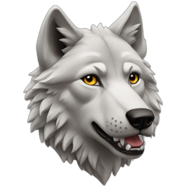 a wolf hyper réalistic emoji