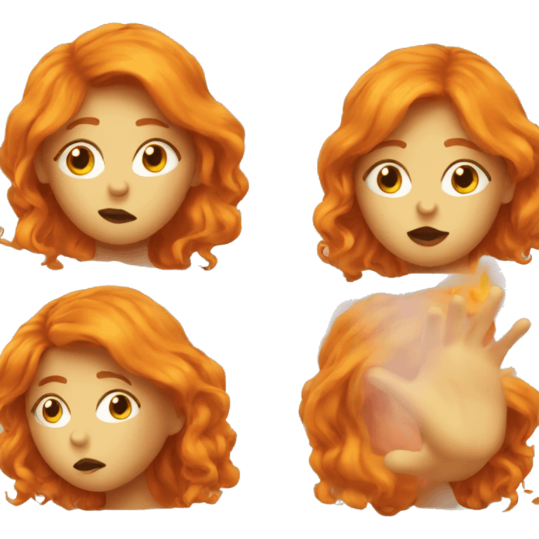 orange hair girl blowing kiss emoji emoji