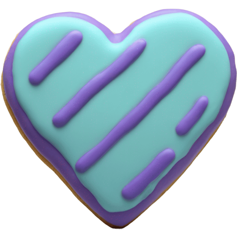 Purple teal cookie heart emoji