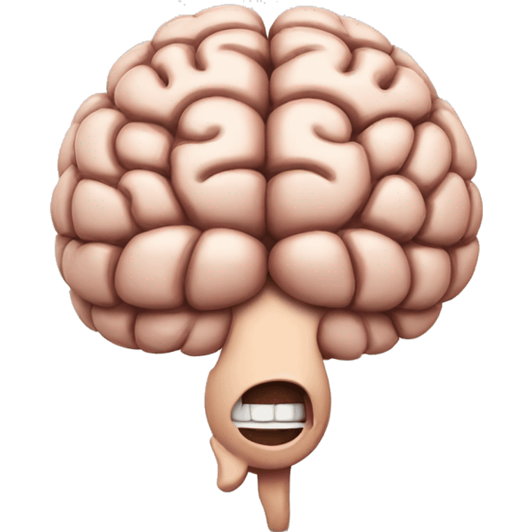 funny smiling brain emoji