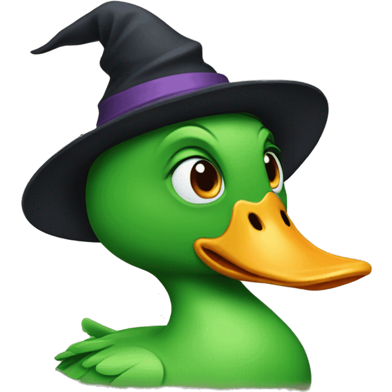 a witch green  duck emoji