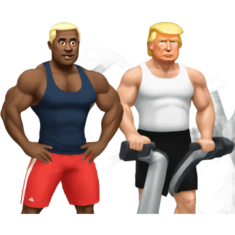 Trump and Putin at the gym emoji