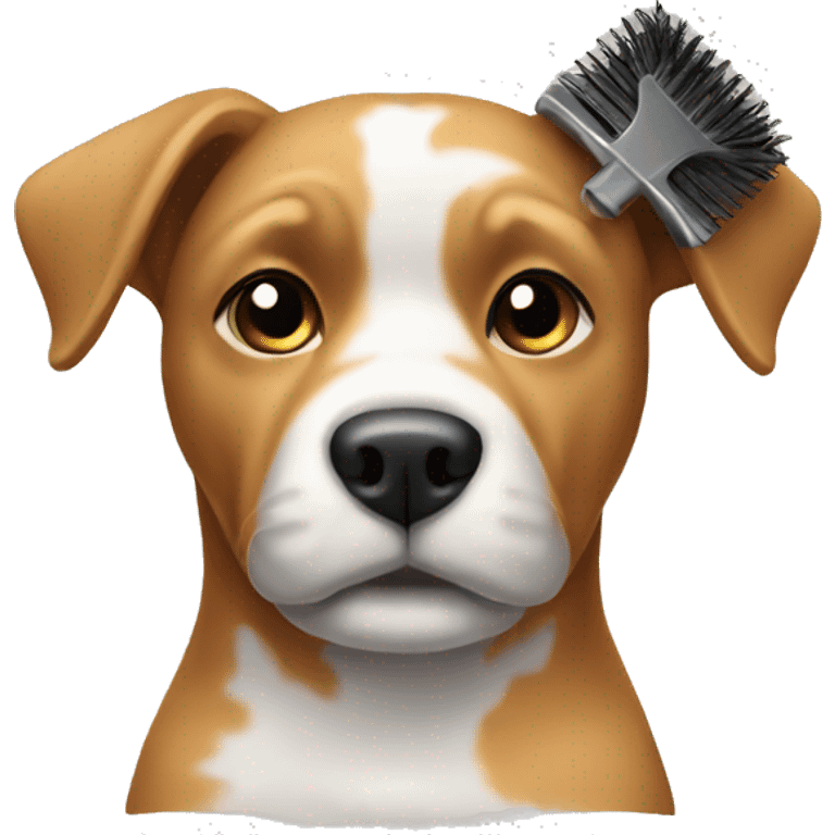 Holding dog grooming tools  emoji