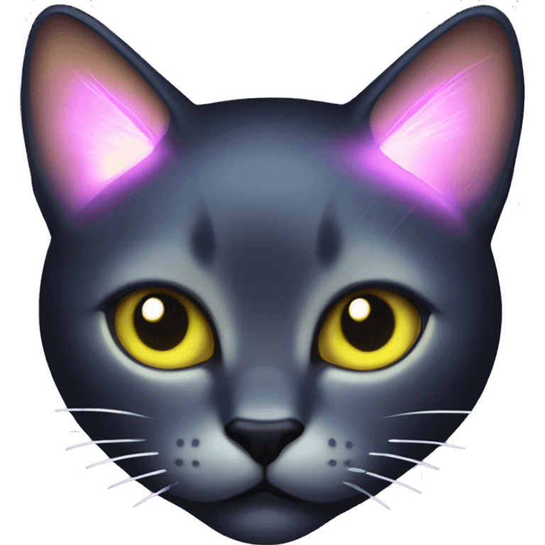 Dark iridescent cat glowing emoji