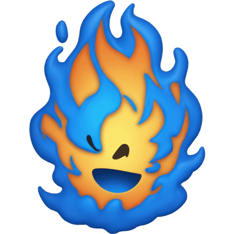 Flama de fuego color azul  emoji