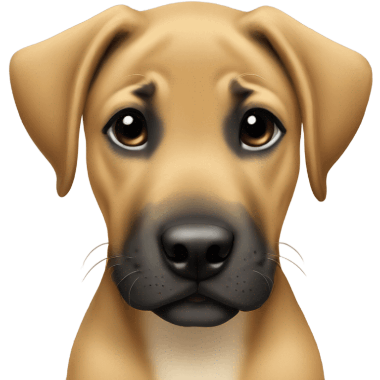 Black mouth cur puppy smiling  emoji