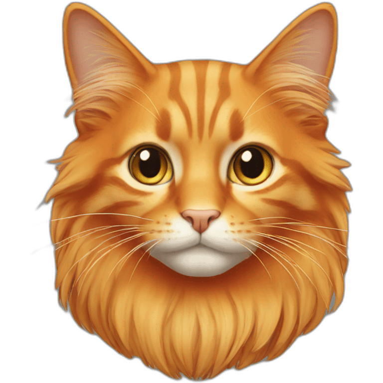 orange cat with long hair emoji