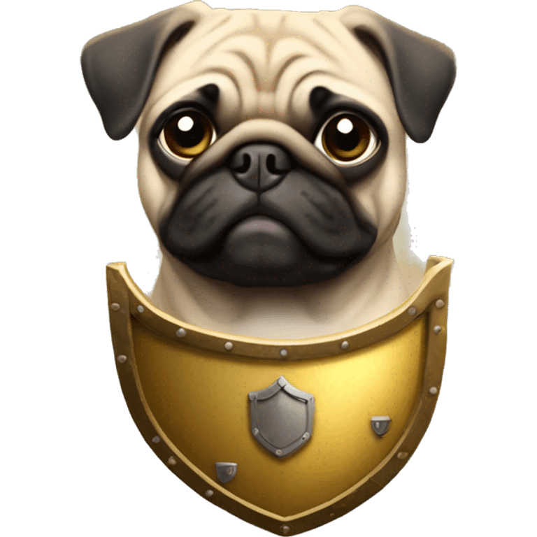 pug with a shield emoji