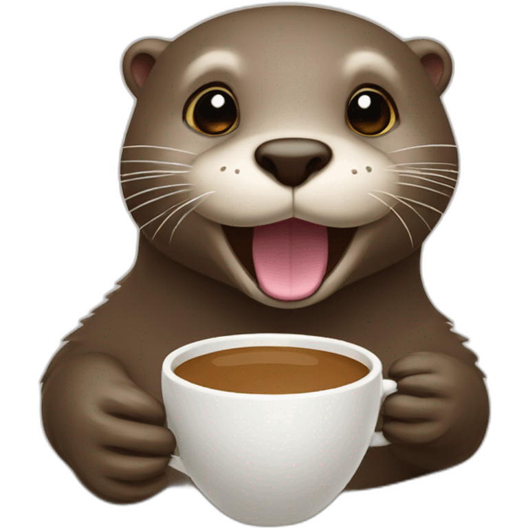 otter with coffee emoji