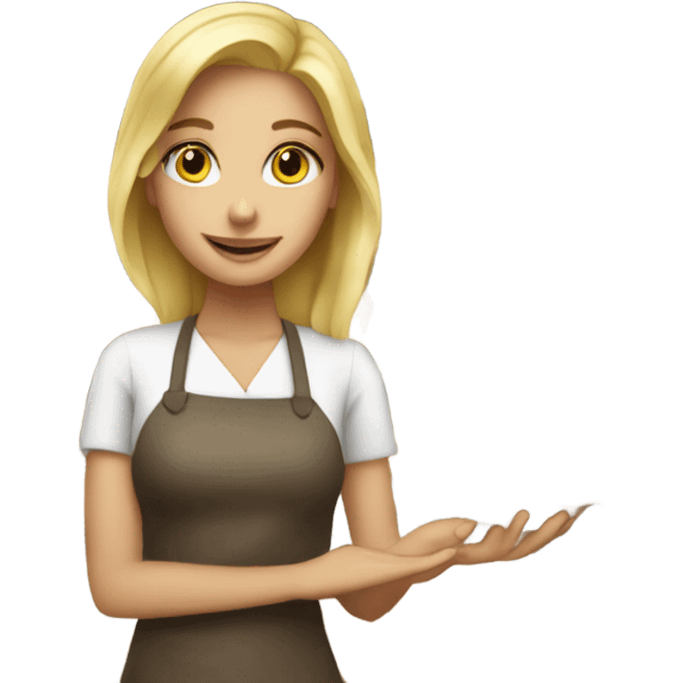 Blonde girl working in a bakery emoji