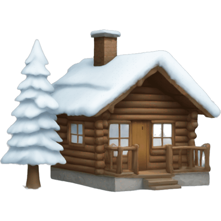 winter cabin emoji