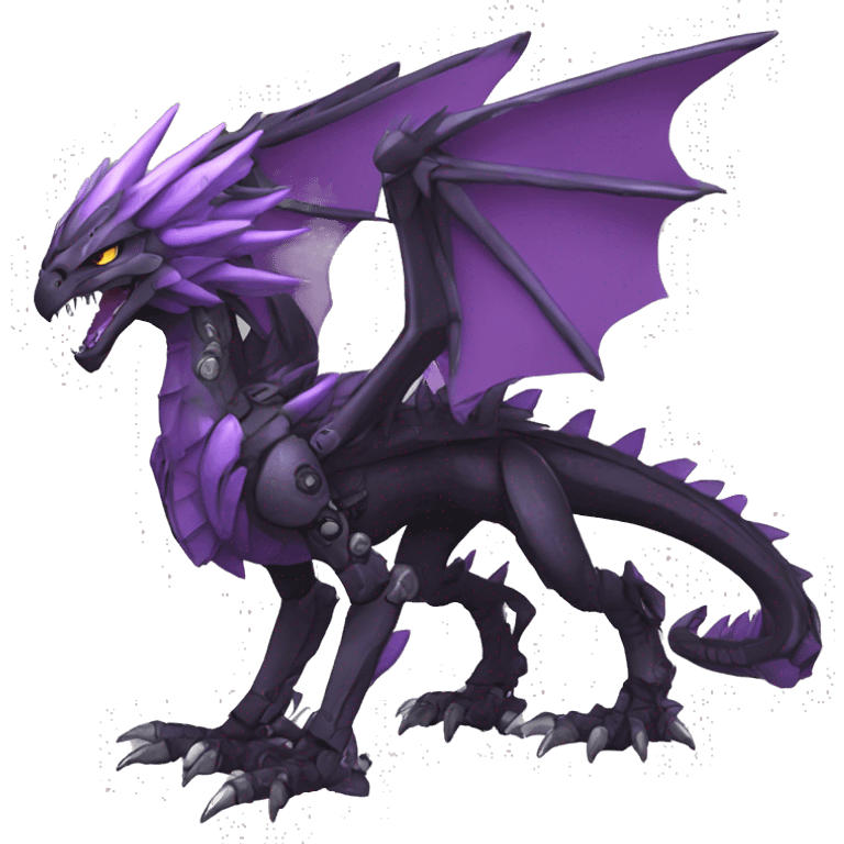  Cool Edgy Black Purple Digimon-Fakemon-Raptor-Dragon-Mecha full body emoji