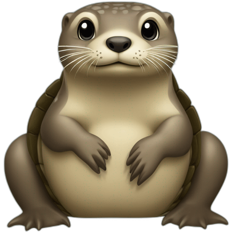 Une loutre sur le dos d une tortue emoji