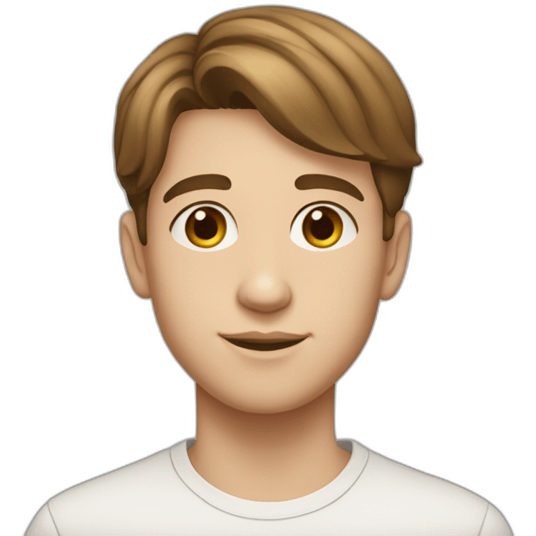 young millionaire with fair skin, short brown hair, 15 years old emoji