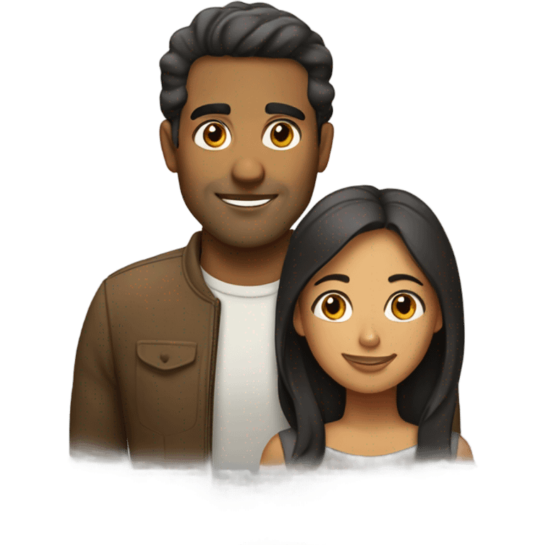 Brown man and Hispanic women emoji