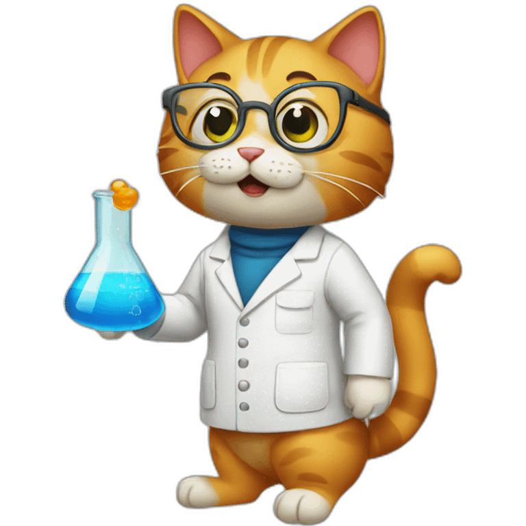 Cat doing chemistry emoji