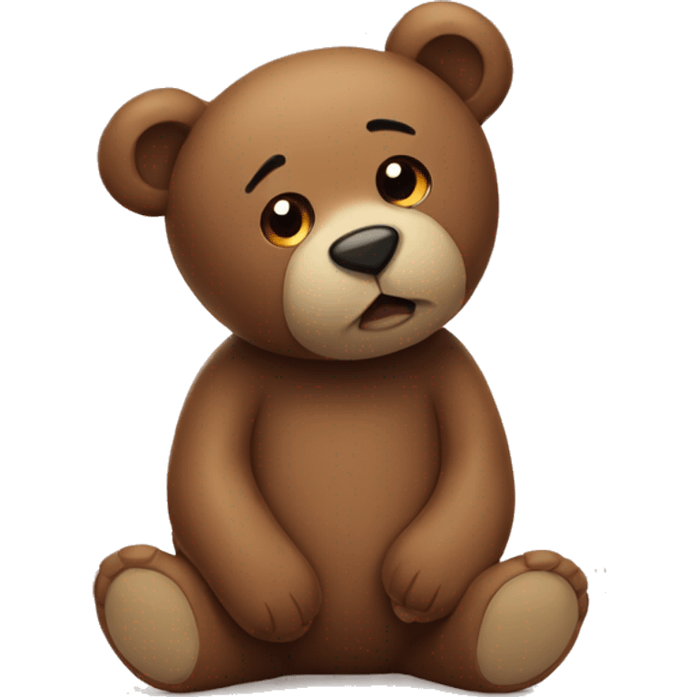 A tired teddy bear emoji