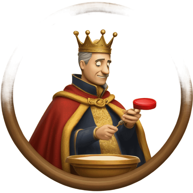 king wax sealing in circle emoji