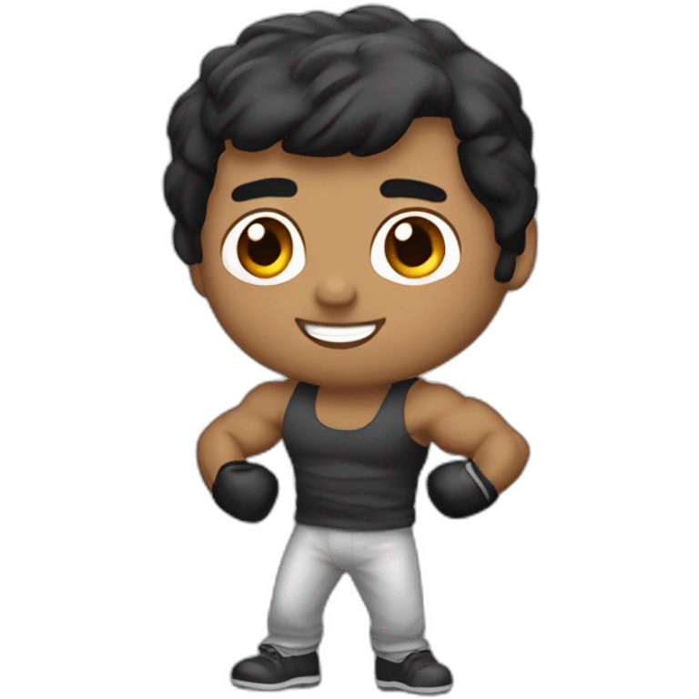 Rocky balboa waving emoji