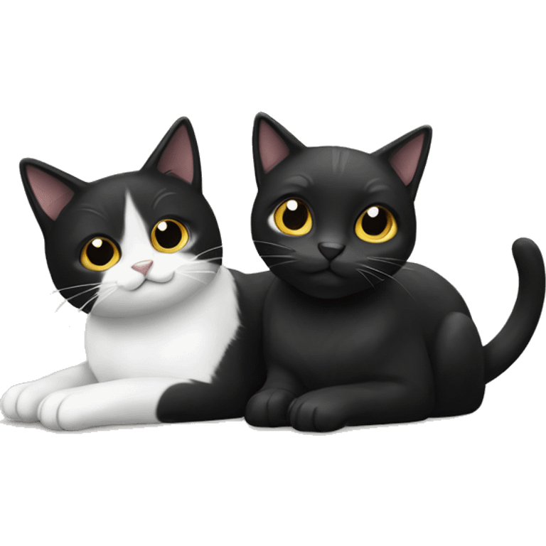 Black cat & black and white cat emoji