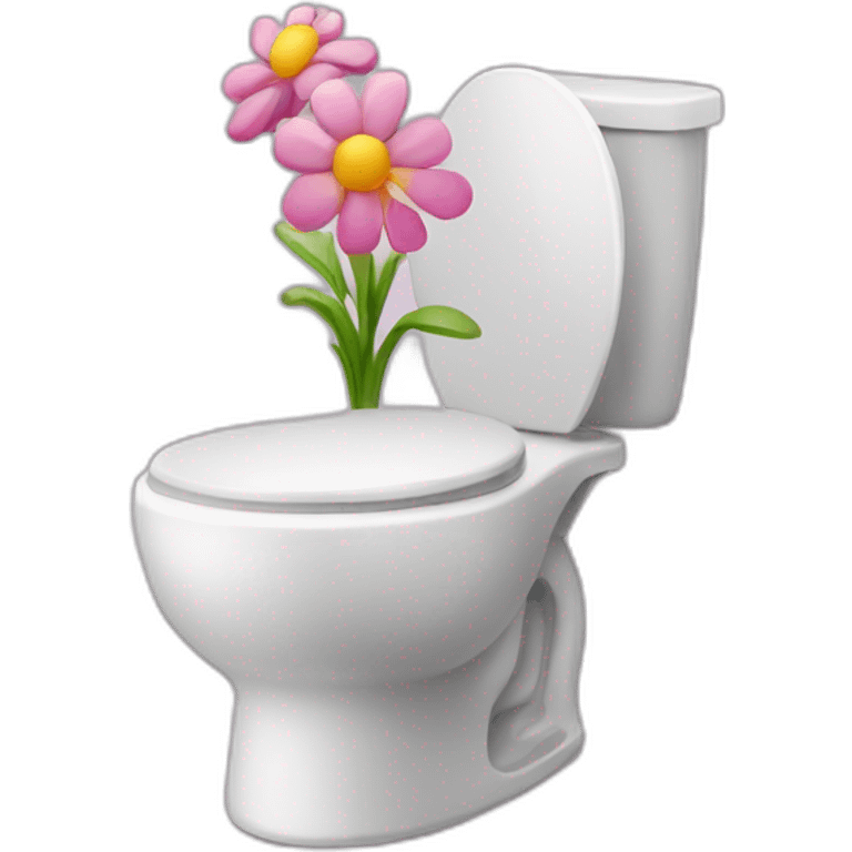 toilette avec fleur emoji