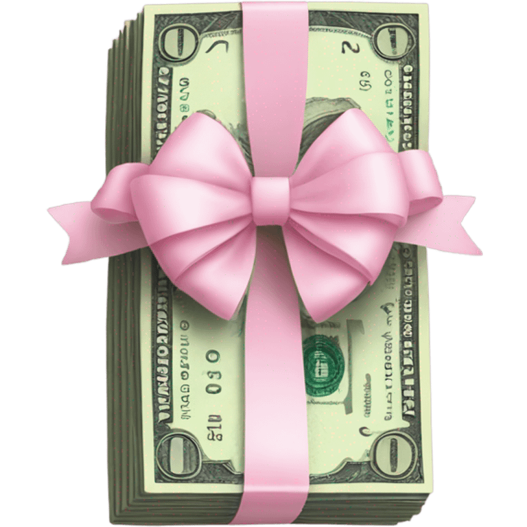 stack of money with baby pink bow emoji