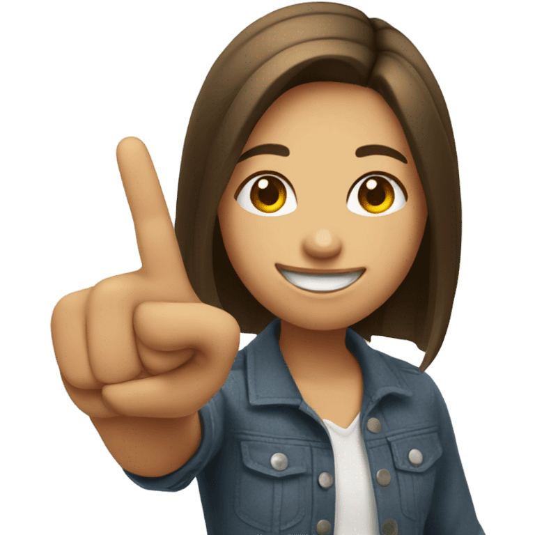 girl throwing her finger up smiling emoji