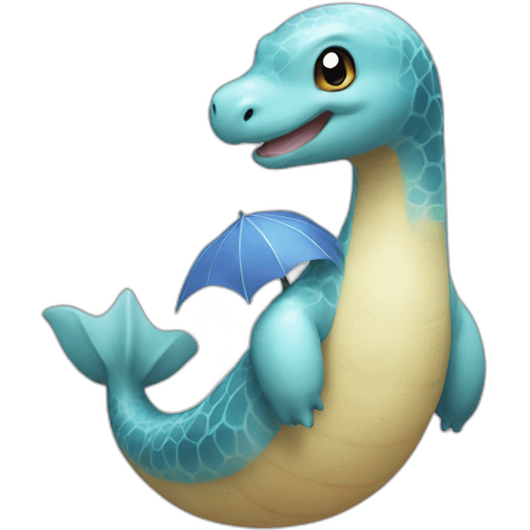 Lapras with a g un emoji