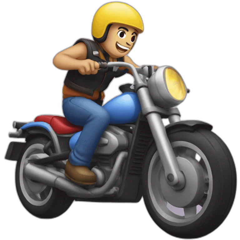 Wheeling en moto emoji