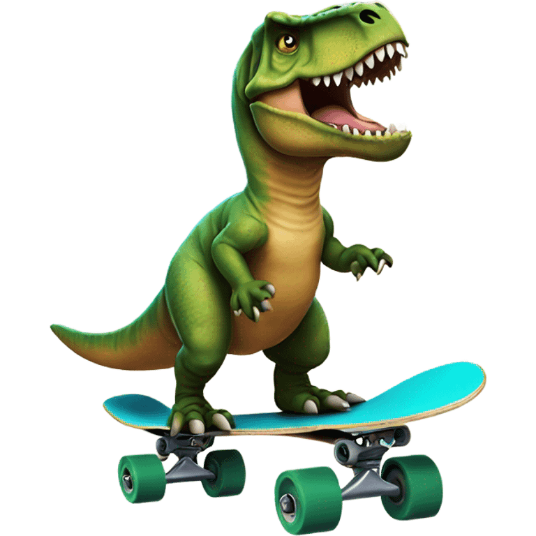 T rex on a skateboard emoji