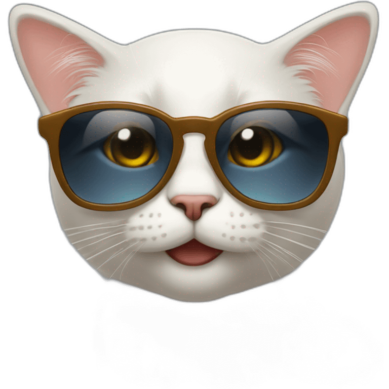 Un chat avec des lunettes de soleil emoji