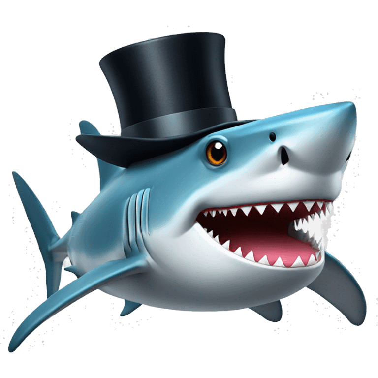 Shark with a top hat and legs  emoji