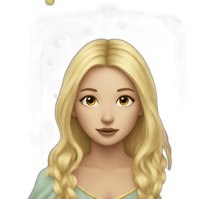 Blonde girl with tarot emoji