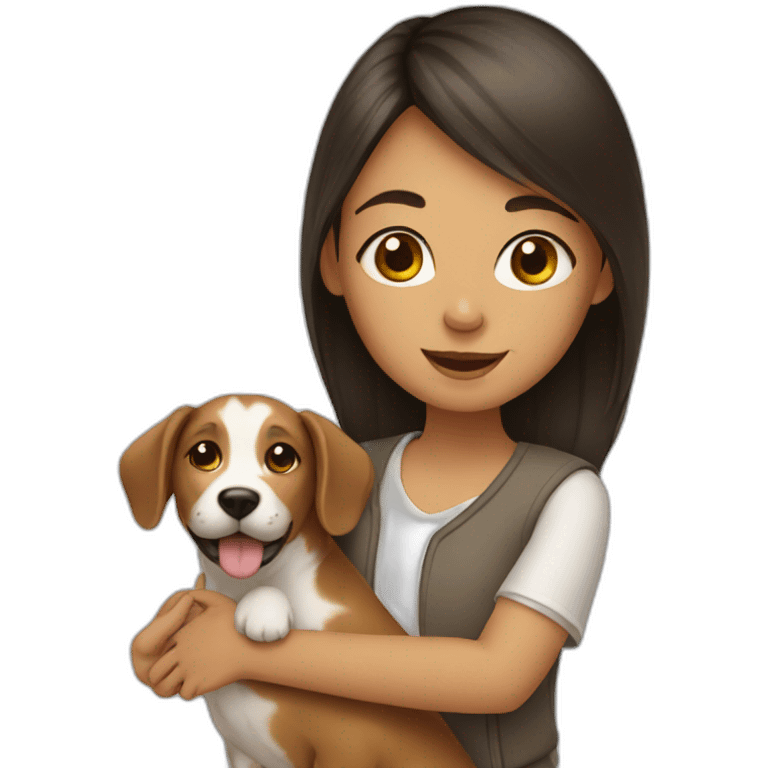 Girl with dog emoji