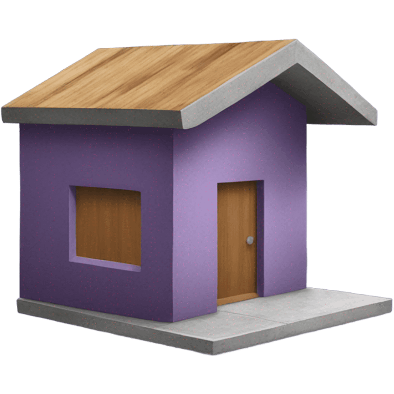 Small modern purple house made from concrete and wood  emoji