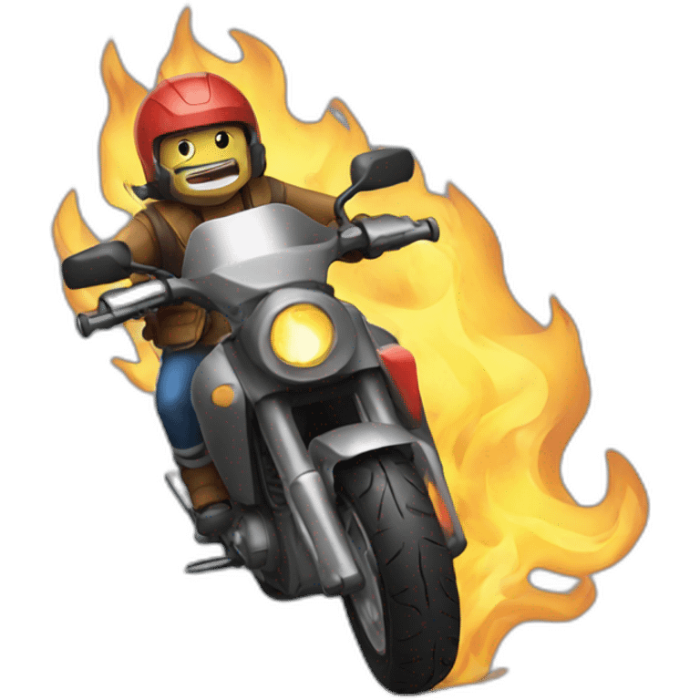 Moto en feu emoji