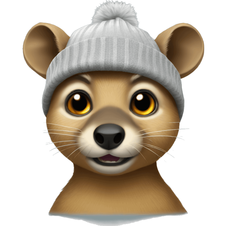 hyrax wearing a beanie emoji