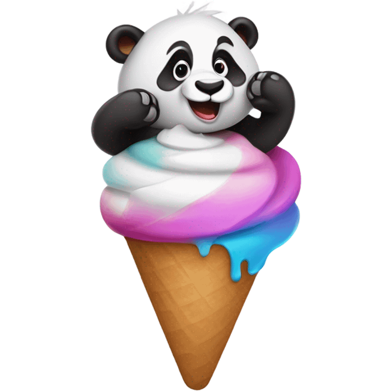 Panda eating ice cream emoji