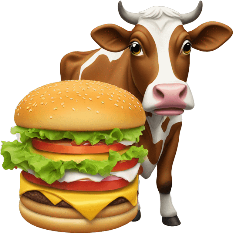 Cow eating a burger  emoji