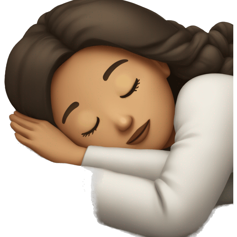 Brunette girl sleeping emoji