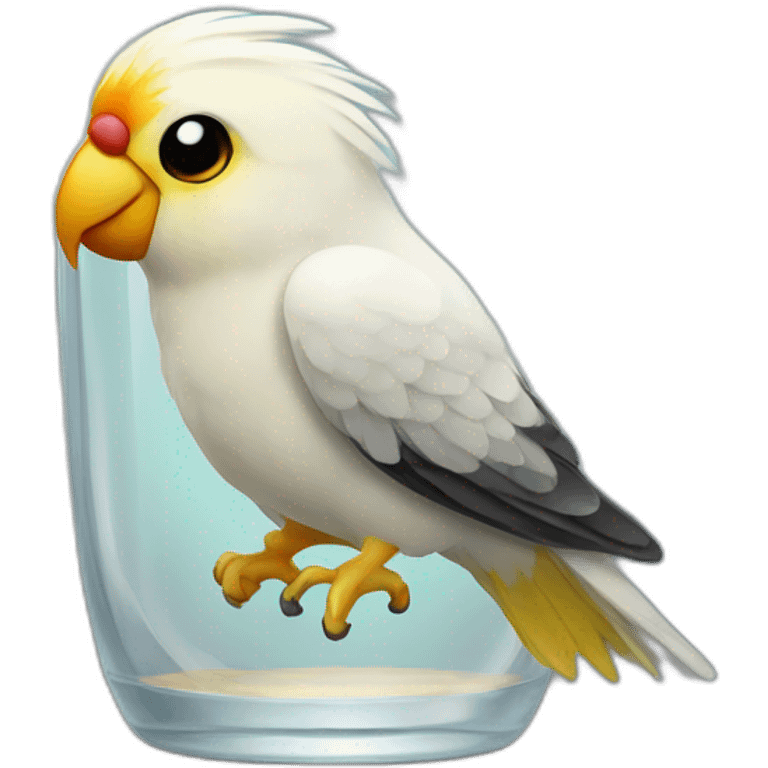 cockatiel in glass emoji