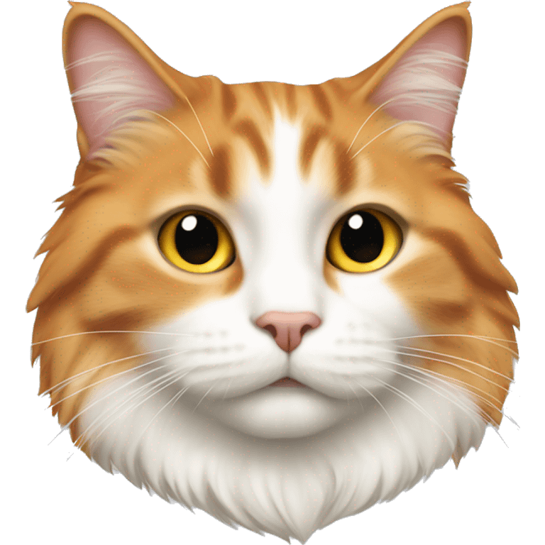 Long haired, fat, orange and white  furred cat emoji