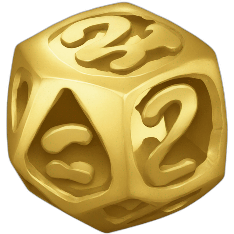 20 sided gold die emoji