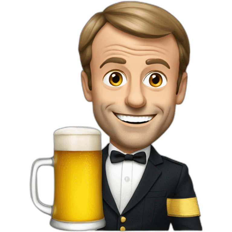 Emmanuel Macron with beer  emoji