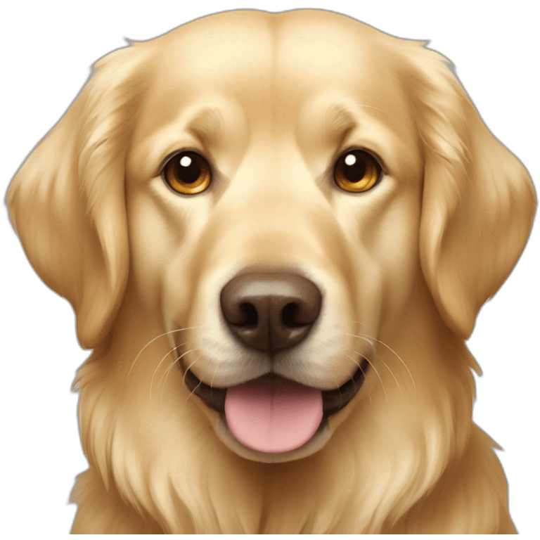 Blond dog like a golden retriever but with brown noise emoji